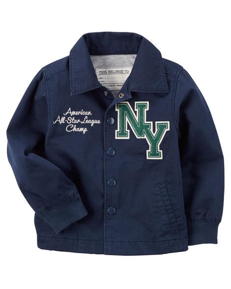 Jersey-Lined Baseball Jacket